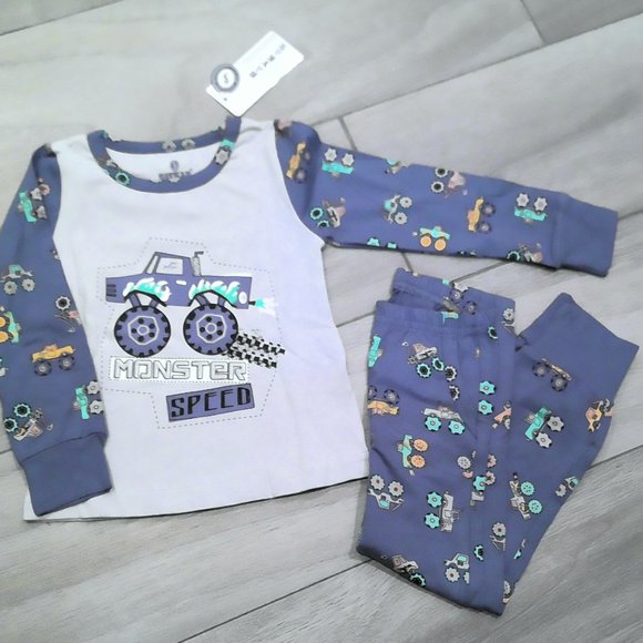 Boy Tractor Truck Long Sleeve Pajama Set - Picture 1 of 3